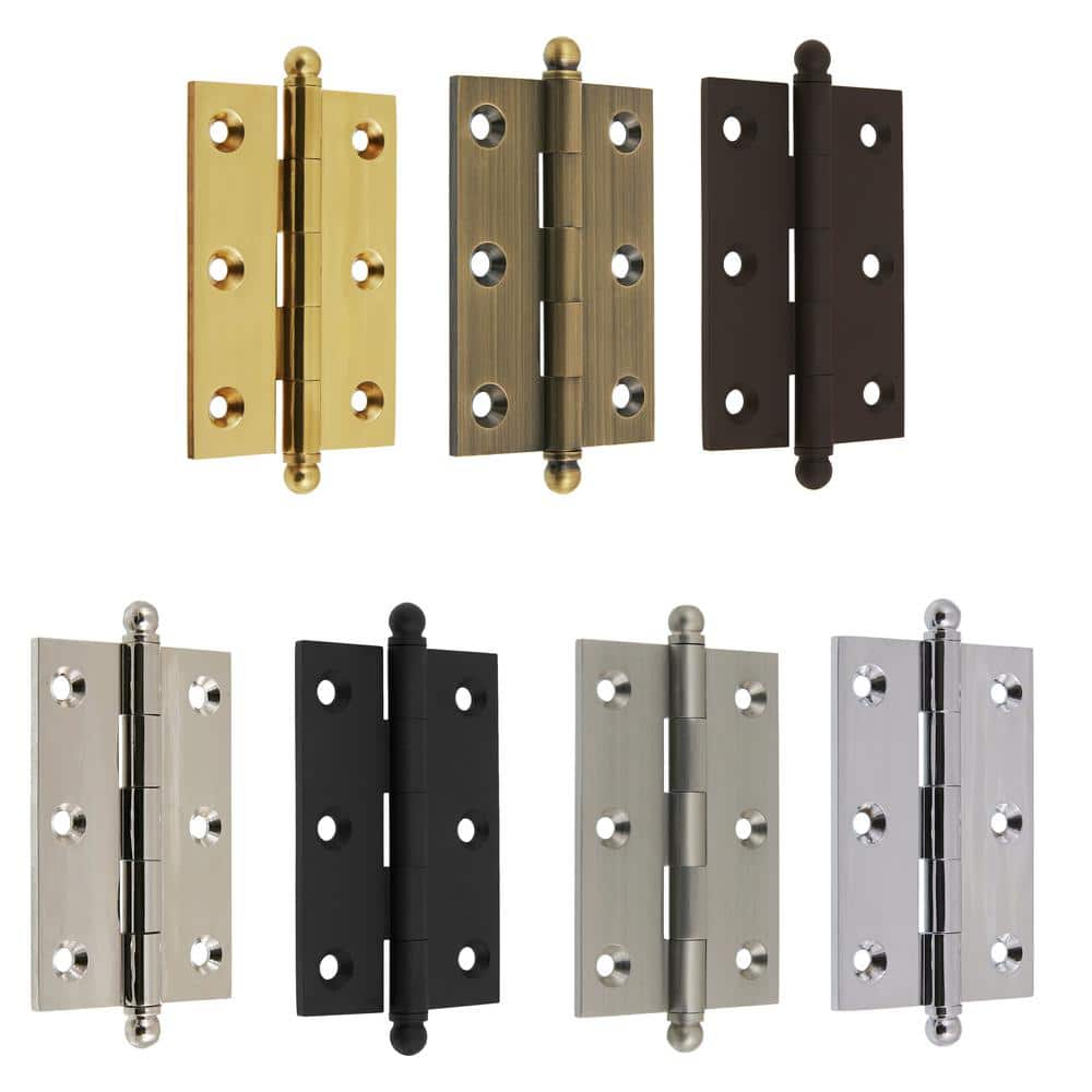Polished Brass 3 x 2 Inch Cabinet Hinge Pair