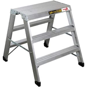 BuildMan Grade 3-ft. Work Stand Sawhorse, Small Step Ladder for Home Improvement or Construction Scaffolding Work Bench