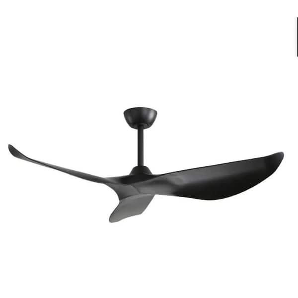 52 in. Indoor Black Ceiling Fan with 3 ABS Blades, 6 Speeds Reversible DC Motor without Light