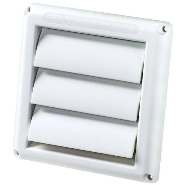 Deflect-o 6 in. White Louvered Plastic Vent Hood