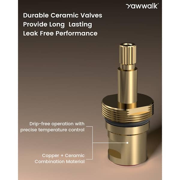 4 in. Centerset Double Handle High Arc Bathroom Faucet with Waterfall Spout in Brushed Gold (Valve Included)