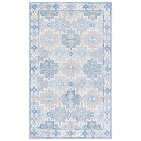 Paseo 5 ft. x 8 ft. Blue Geometric Diamond Area Rug