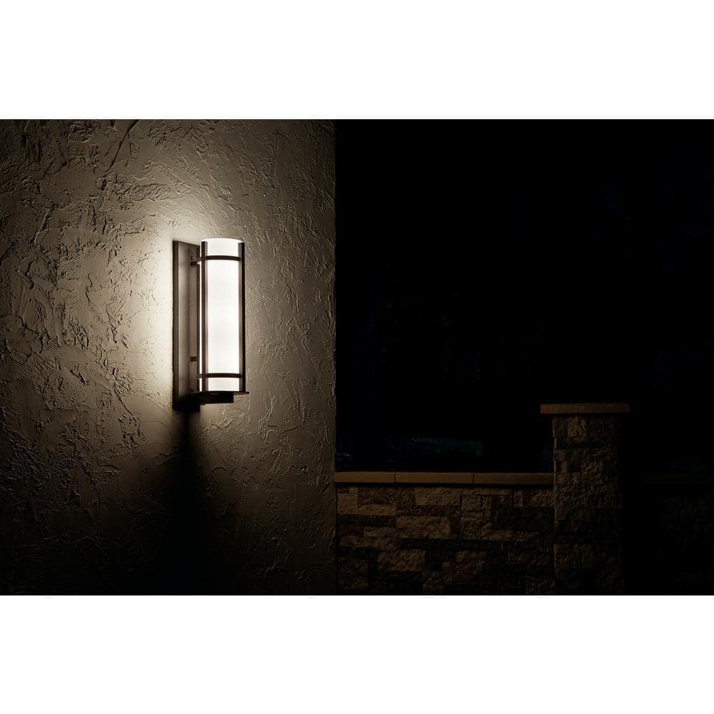 Camden 26" Grey Iron Lantern Sconce with White Shade