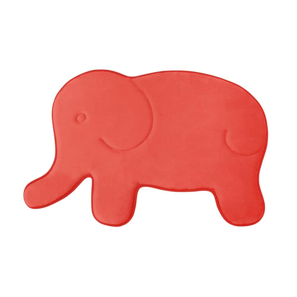 Elephant Coral 20 in. x 32 in. Memory Foam Bath Mat