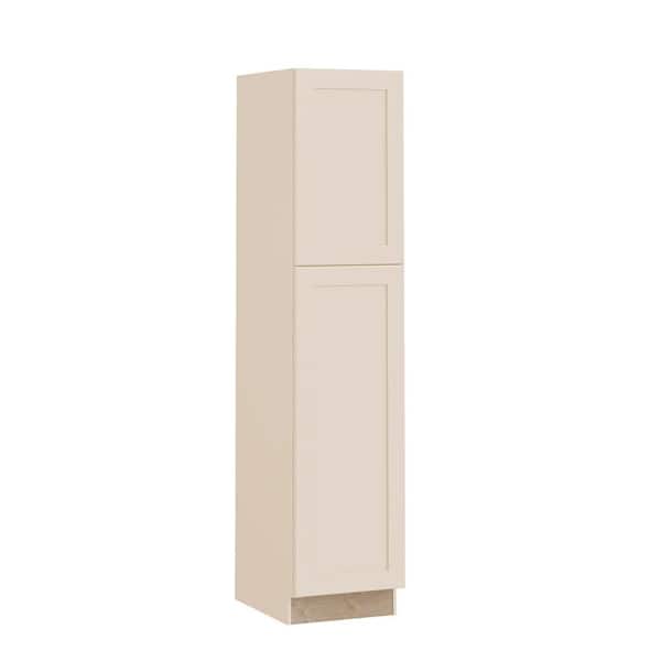 Newport 18 in. W x 21 in. D x 84 in. H Assembled Plywood Vanity Linen Bath Cabinet in Blended Cream with Soft Close LH