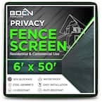 6 ft. X 50 ft. Green Privacy Fence Screen Netting Mesh with Reinforced Grommet for Chain link Garden Fence