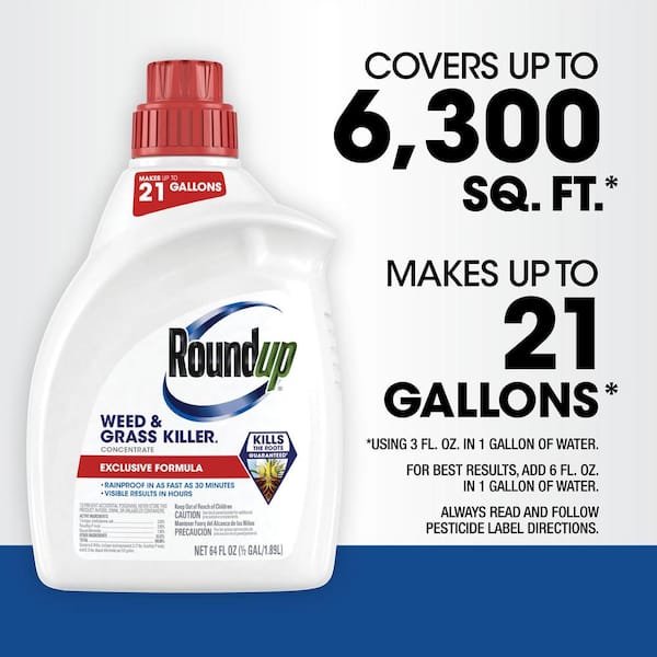 Roundup 64 fl. oz. Weed & Grass Killer4 Concentrate, Use In and
