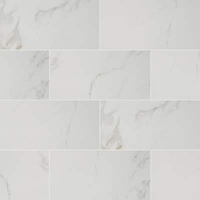 Home Decorators Collection Carrara Polished 12 In X 24 In Polished Porcelain Floor And Wall Tile 16 Sq Ft Case Nhdcarr1224p The Home Depot