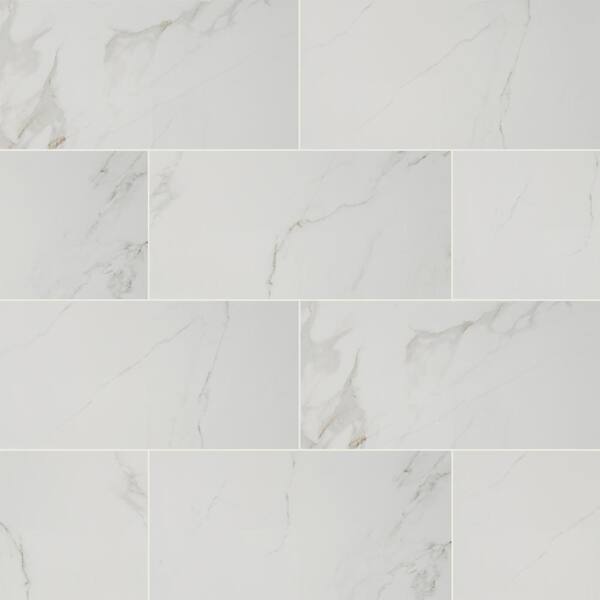Polished Porcelain Floor And Wall Tile, Carrara Marble Tile Home Depot