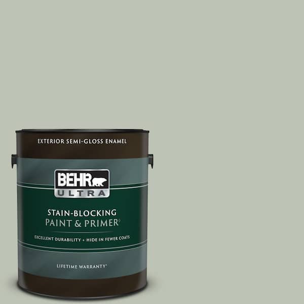 BEHR ULTRA 1 gal. #PPU11-11 Summer Green Semi-Gloss Enamel Exterior Paint & Primer