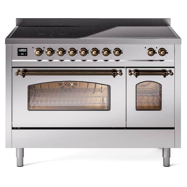 Nostalgie II 48 in. Induction Range with 6 Elements, Burnished Trim in Stainless Steel
