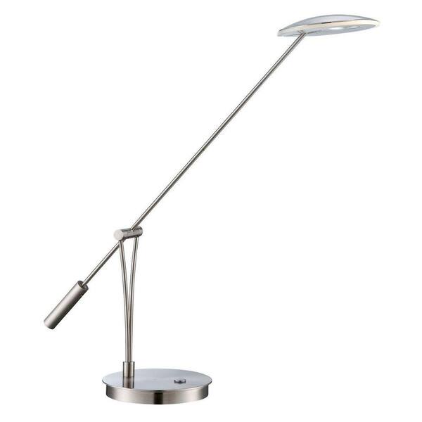 Filament Design 26 in. Satin Chrome LED Desk Lamp with Novelty Shade