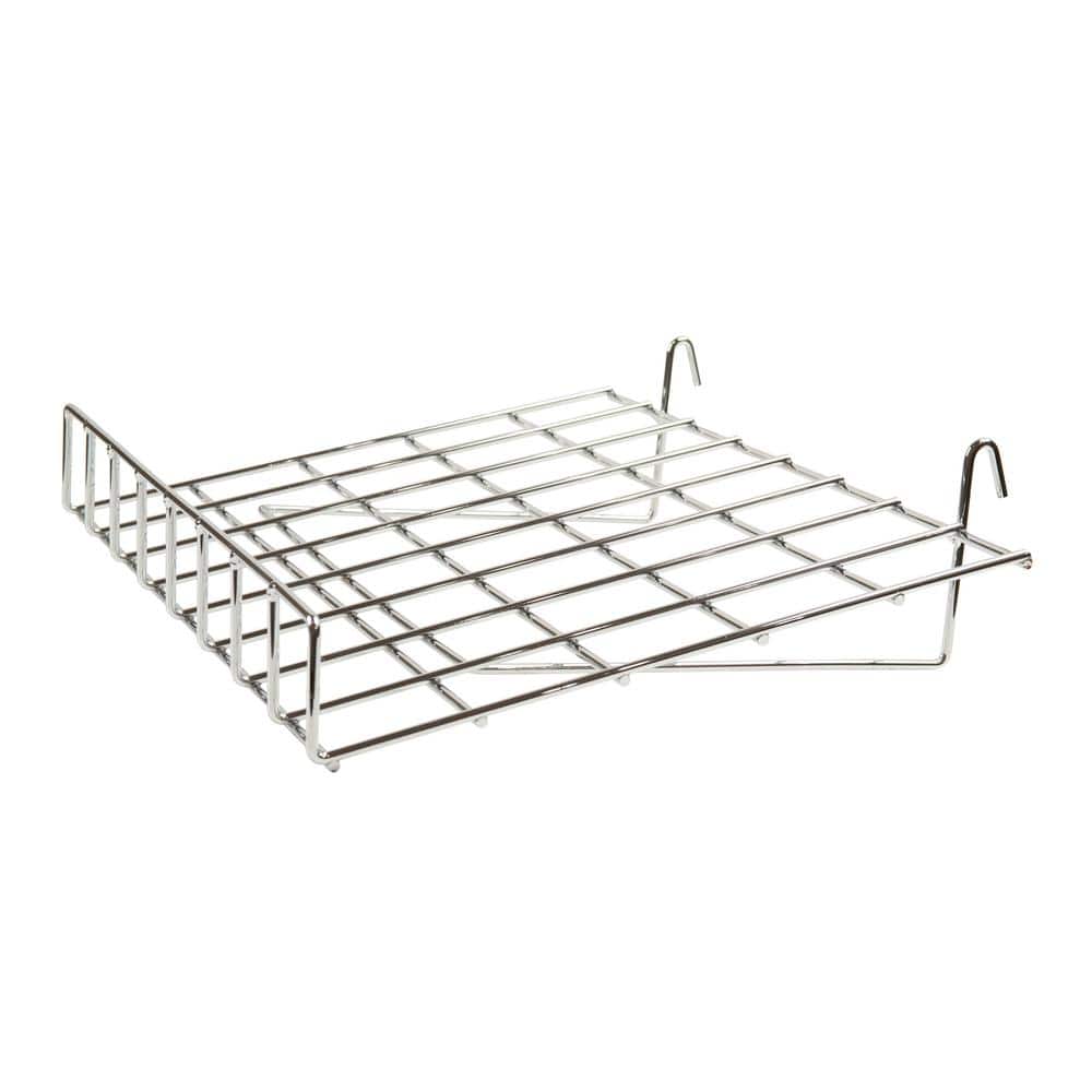 Chrome 24-Inch Slanted Wire Shelf with Front Lip
