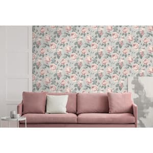 Eden Pink Floral Non-Pasted Vinyl Wallpaper