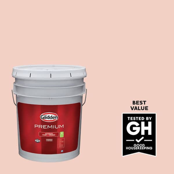 Glidden Premium 1 gal. PPG1063-3 Pale Coral Flat Interior Latex Paint