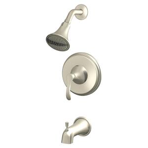 Single-Handle Tub and Shower Trim Kit in Brushed Nickel (Valve Not Included)