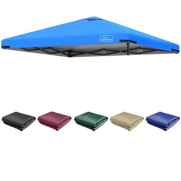 Tenleaf 10 ft. x 10 ft. Light Blue Polyester Waterproof Pop-Up Canopy Tent Top Replacement Cover Roof with Air Vent