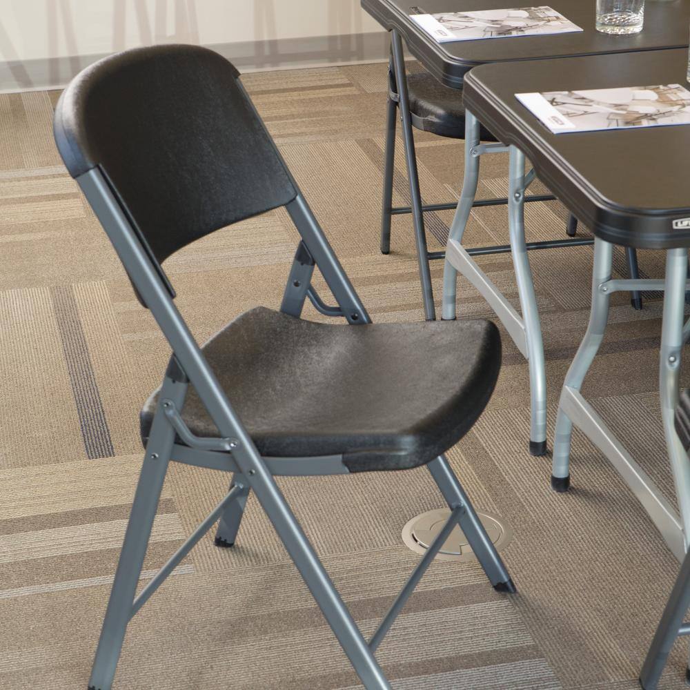 Lifetime Black Commercial Grade Folding Chairs, 4 Pack