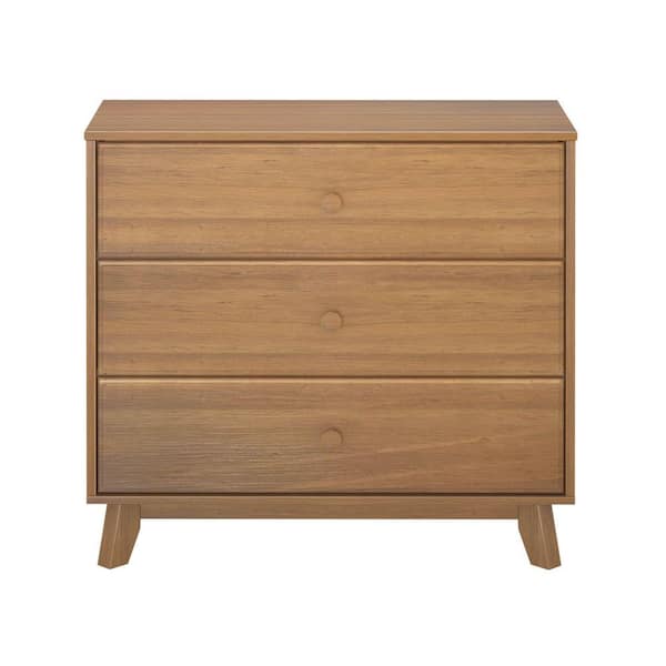 Max & Lily Solid Wood 3 Drawer Dresser, Pecan