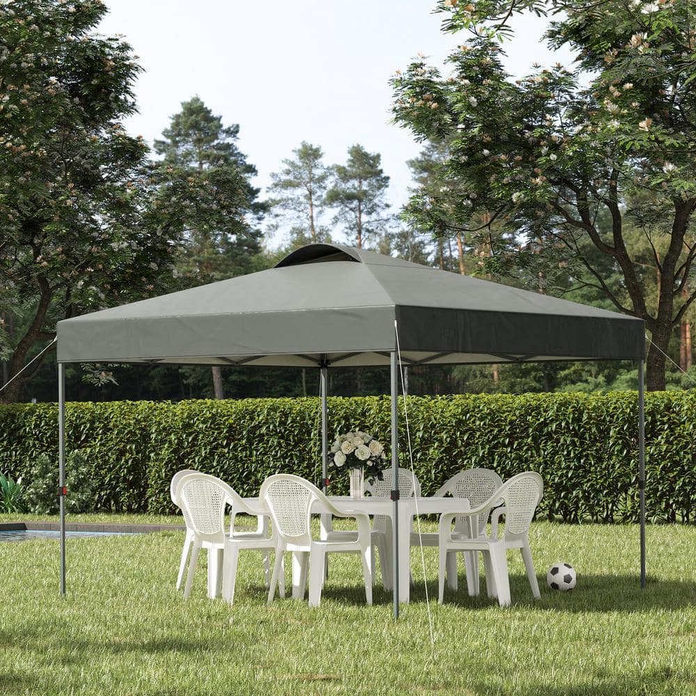 Gray 10' x 10' Pop Up Canopy Tent with Steel Frame