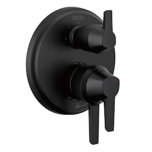 Galeon 2-Handle Wall Mount Diverter Trim Kit with 3-Setting Integrated in Matte Black (Valve Not Included)