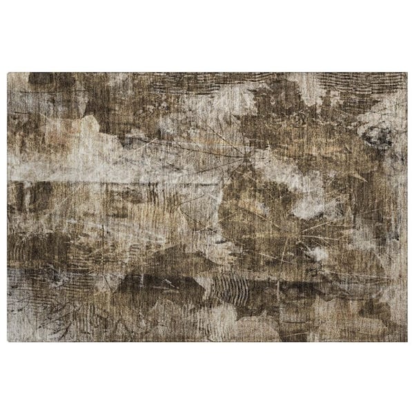 Dream Shag Premium Machine Washable Abstract ADS560 Taupe 3 ft. x 4 ft. Area Rug