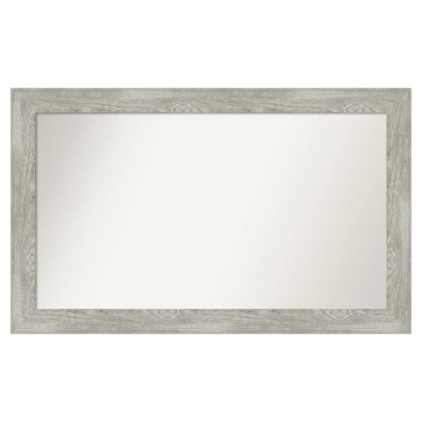 Amanti Art Dove Greywash 52 in. x 32 in. Custom Non-Beveled Distressed Recyled Polystyrene Bathroom Vanity Wall Mirror
