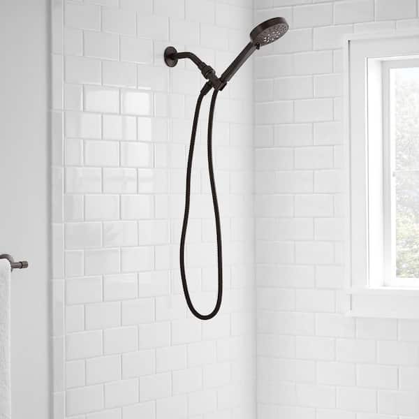 Modern 6-Spray 4.5 in. Single Wall Mount Handheld Adjustable Shower Head in Bronze