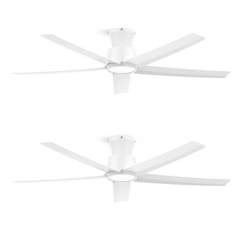 2-pack 52 in. Indoor White LED Ceiling Fan with Light and Remote, Reversible Quiet DC Motor, 3 Color Light Kit for home price history on PriceWatchPro