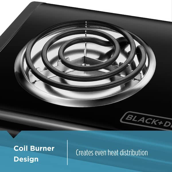 BLACK+DECKER Double Burner Portable Buffet Range DB1002B Black 