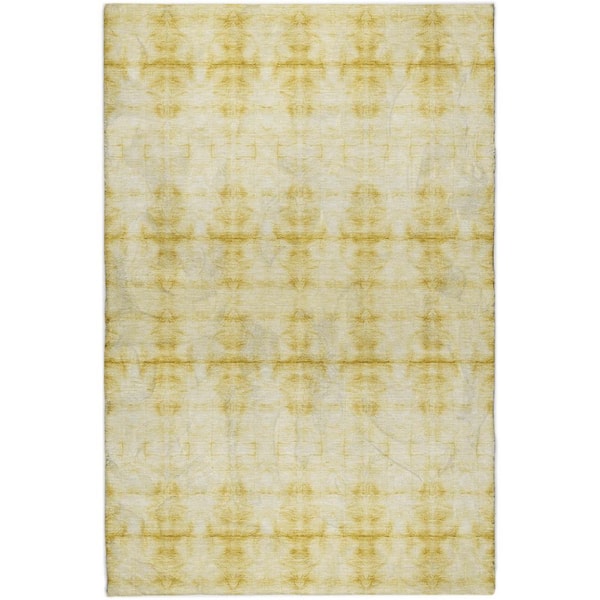 Dream Shag Premium Machine Washable Abstract ADS799 Wheat 5 ft. x 7 ft. 6 in. Area Rug