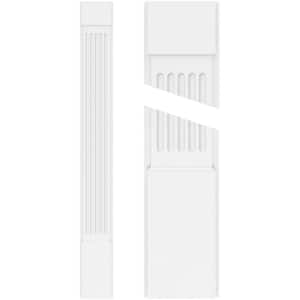 2 in. x 4 in. x 82 in. Fluted PVC Pilaster Moulding with Standard Capital and Base (Pair)
