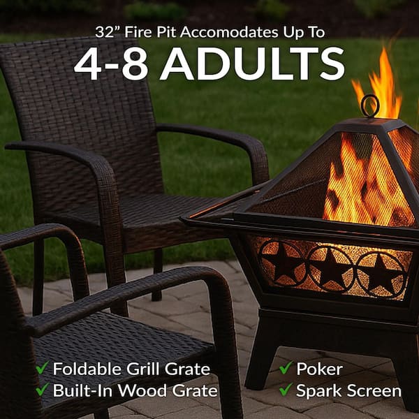 Sunnydaze Northern Galaxy 32 in. x 24 in. Square Bronze