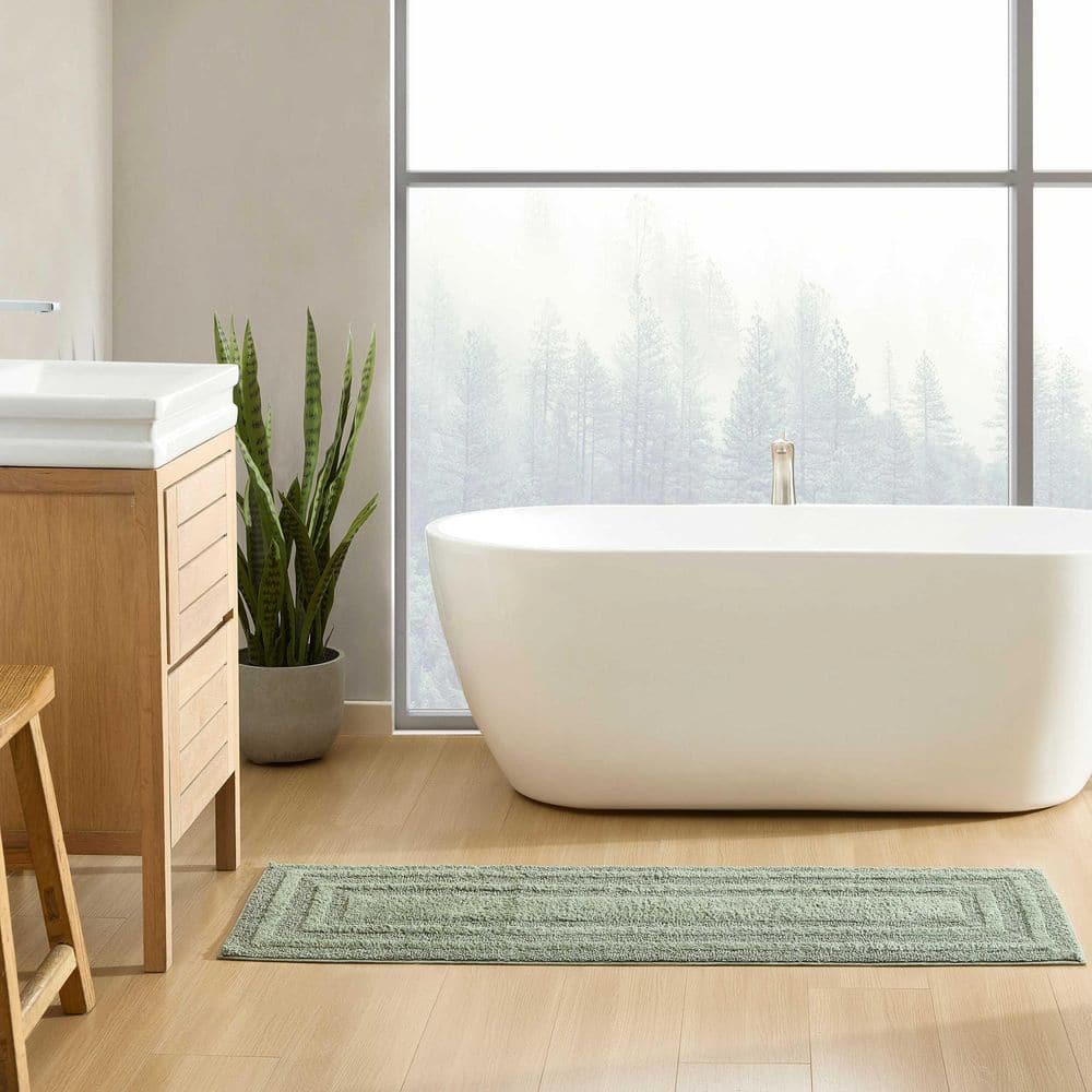 Eddie Bauer Logan 1-Piece Olive Green 100% Cotton 22 x 60 Bath Rug ...