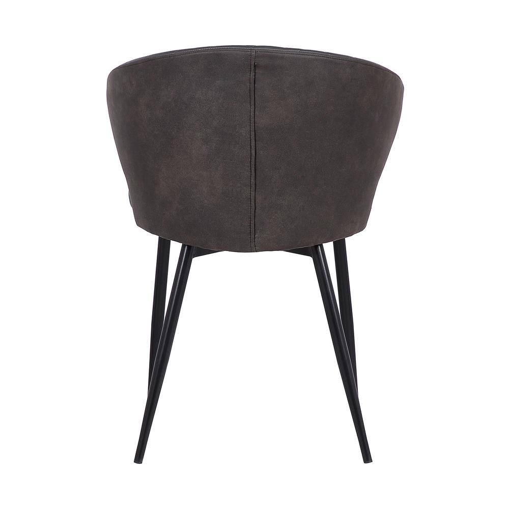 Gray Faux Leather Upholstered Arm Chair with Metal Frame