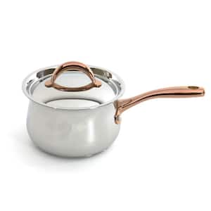 Ouro 6.25 in. 2.5 qt. Gold 18/10 Stainless Steel Covered Saucepan