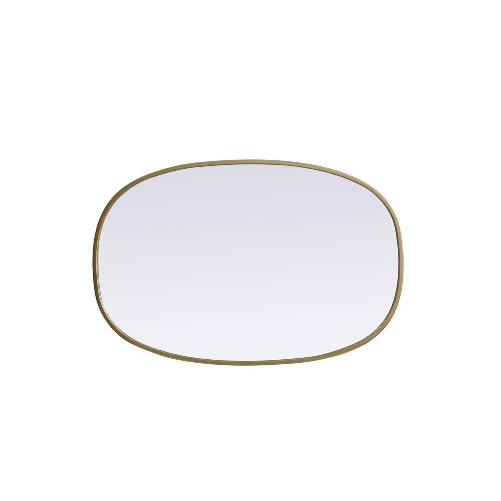 Brass Oval Full Length Metal Frame Bathroom Mirror