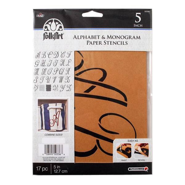 FolkArt Script 5 in. Alphabet and Monogram Paper Stencil