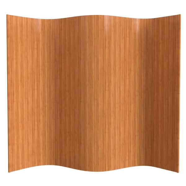 6 ft. Natural Bamboo Wave 1-Panel Room Divider