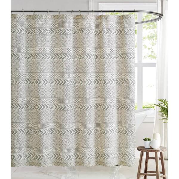 18 Piece Shower curtain set with Geometric design Made of 100%polyester Bedford 