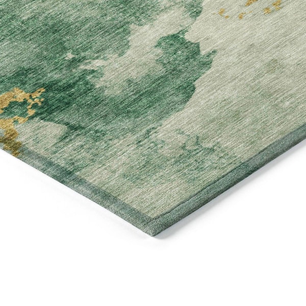 Chantille Machine Washable Indoor/Outdoor Abstract ACN2108 Emerald 9 ft. x 12 ft. Area Rug