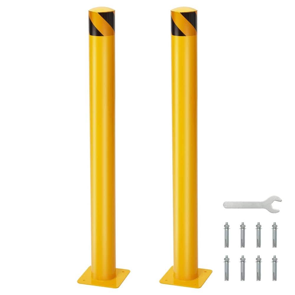 "2-Pack Heavy Duty Safety Bollards, 36"" Height, 4.5"" Diameter Steel Pipe Bollard Post with Anchor Bolts" price history on PriceWatchPro