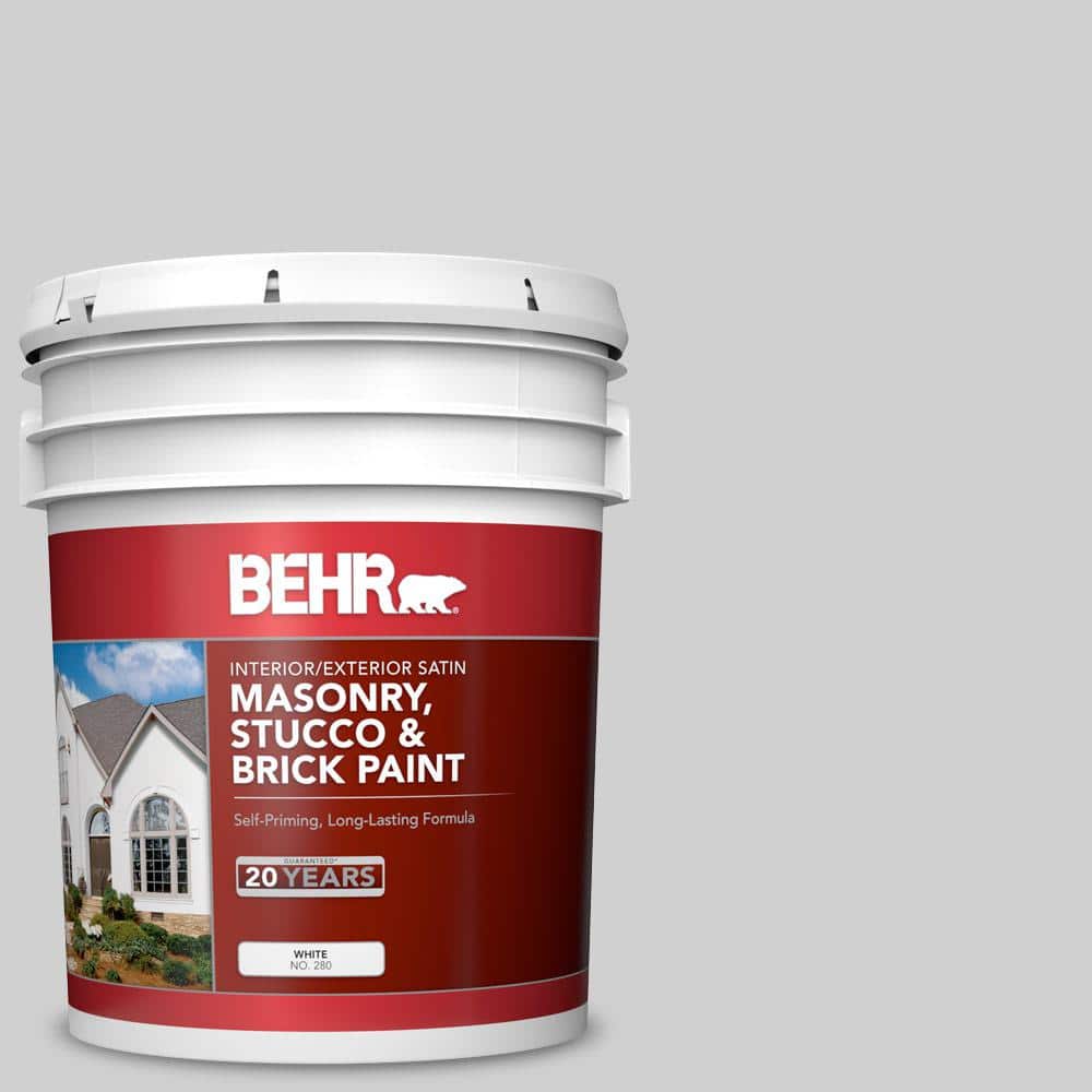 5 gal. #N520-1 White Metal Satin Interior/Exterior Masonry, Stucco and Bric