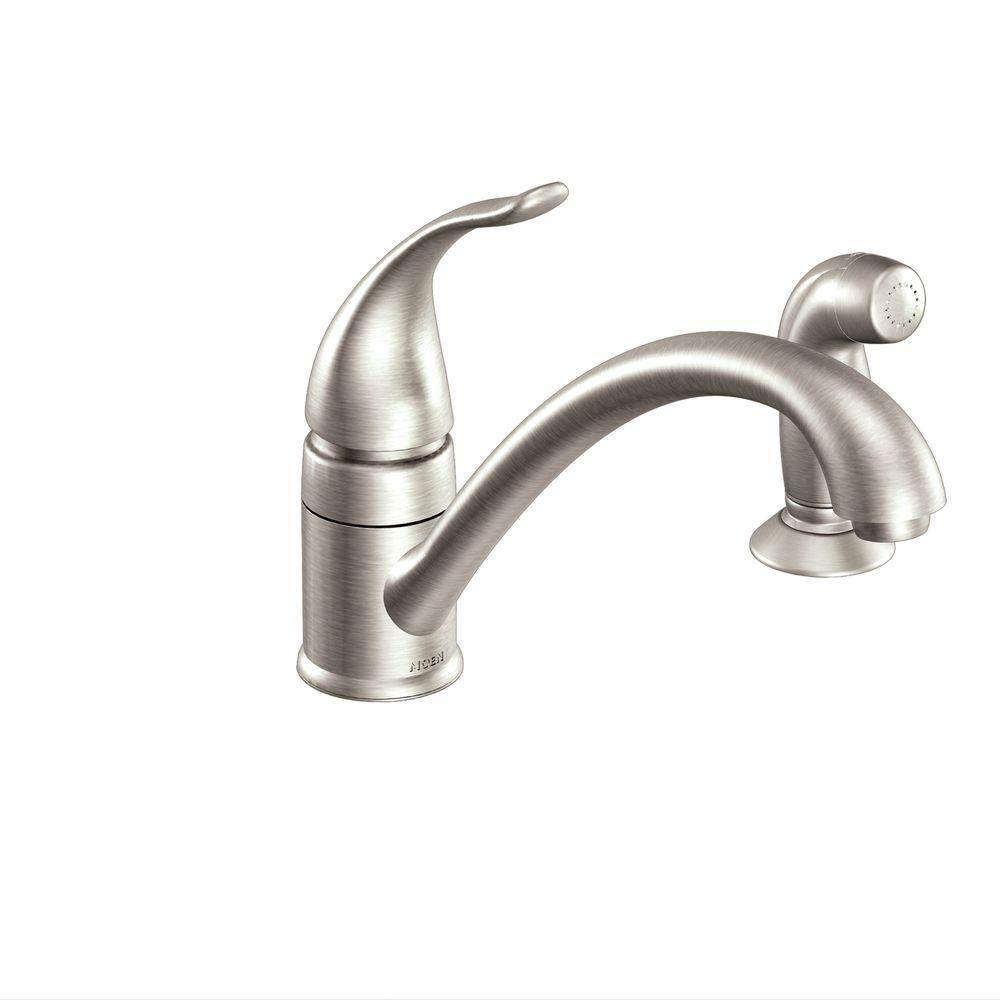 Moen Stainless Steel Single Handle Kitchen Faucet with Side Sprayer