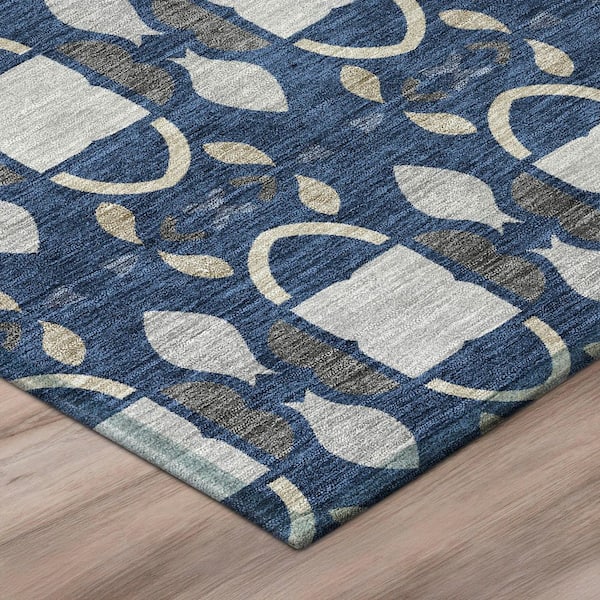 Chantille Machine Washable Indoor/Outdoor Abstract ACN2920 Navy 5 ft. x 7 ft. 6 in. Area Rug