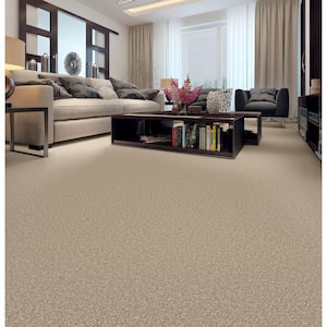 Enchanted - Color Fawnwood 61 oz. Polyester Texture Brown Installed Carpet