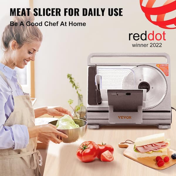 Meat Slicer Electric Deli Food Slicer with Child Lock Protection, Removable  7.5'' Stainless Steel Blade and Food Carriage, Adjustable Thickness Food