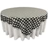 LA Linen "72 In. X 72 In. White And Black Polyester Gingham Checkered ...