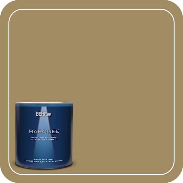 BEHR MARQUEE 1 qt. #S320-6 Garden Salt Green One-Coat Hide Satin Enamel Interior Paint & Primer