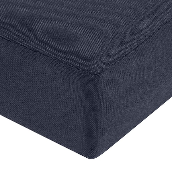 Hampton Bay Charlottetown Washed Blue Outdoor Ottoman Replacement Cushion